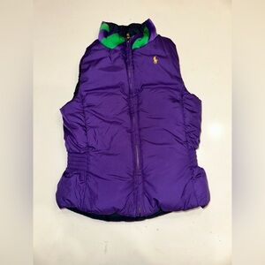Ralph Lauren Purple Puffer Vest Green REVERSIBLE purple GIRLS Size 5/6
